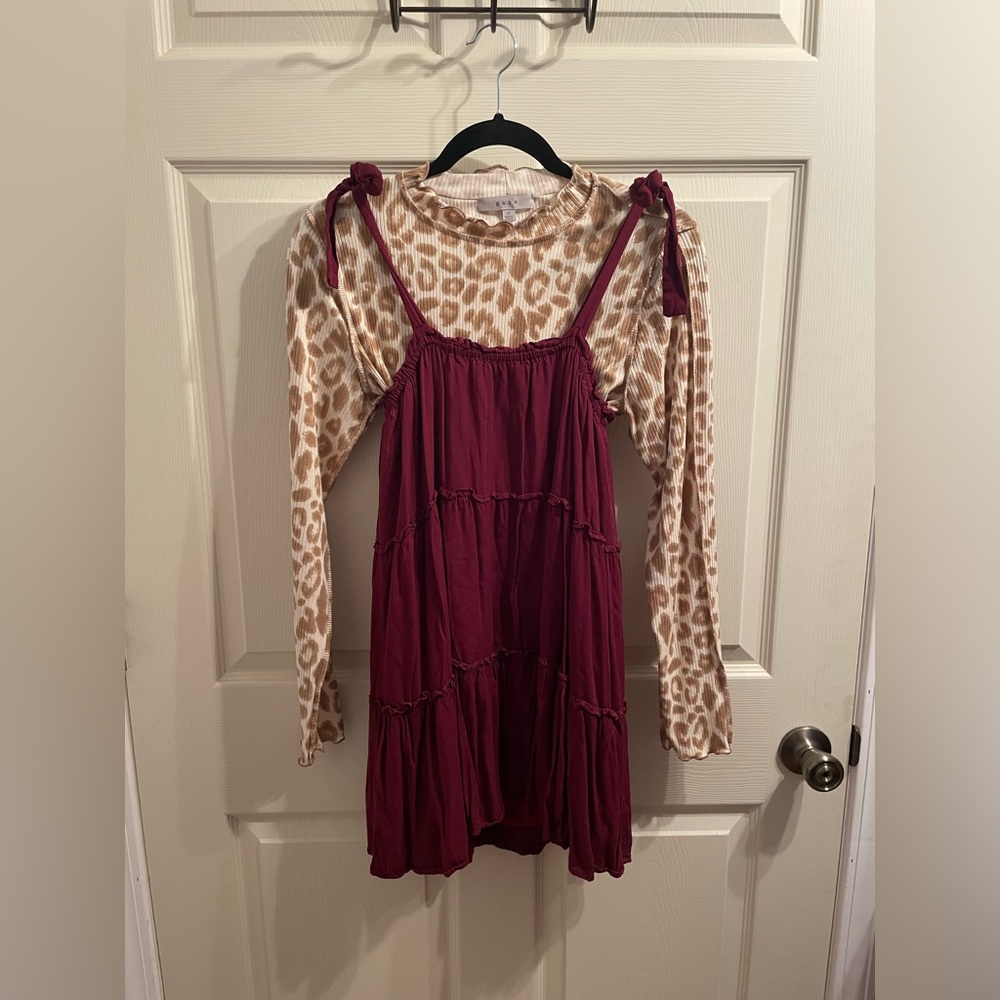 Magnolia Burgundy Layered Tie-Shoulder Flowy Top